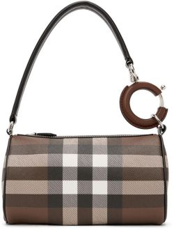 Brown Mini Check Rhombi Shoulder Bag
