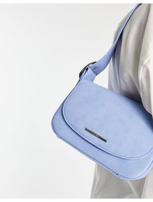 Bershka 90s shoulder bag in soft blue