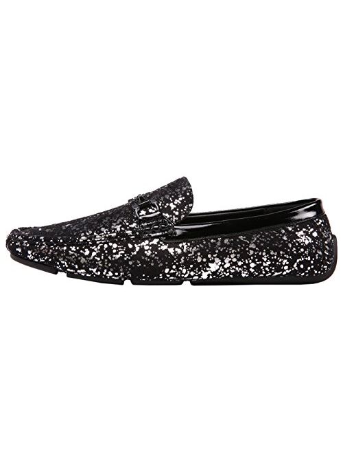 Amali Monty, Mens Loafers – Mens Slip On Shoes - Mens Moccasins - Metallic Splatter Driving Shoes for Men - Men Shoes Dress - Moccasins for Men - Men Shoes Casual