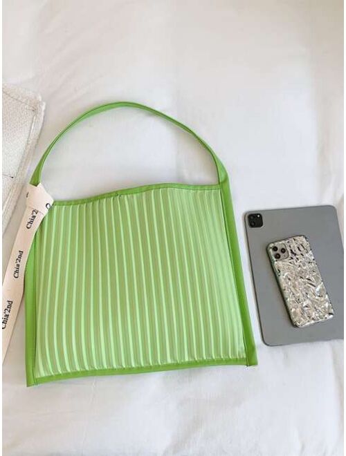 Shein Pleated & Letter Tape Decor Square Bag
