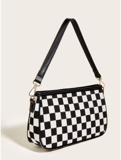 Checkered Pattern Square Bag
