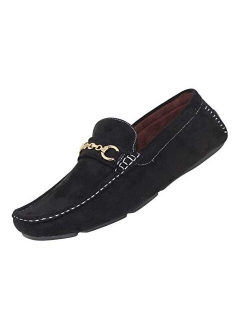 Amali Ecker, Mens Casual Shoes - Mens Loafers - Mens Moccasins - Slip On Shoes for Men - Driving Shoes for Men - Chain Ornament, Comfortable Slipper