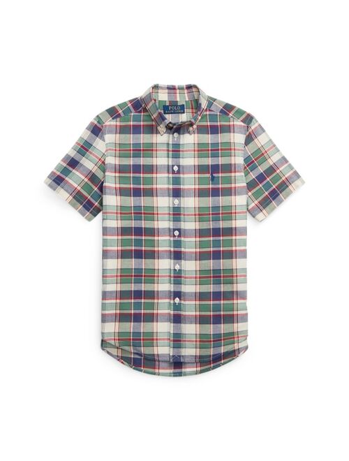 POLO RALPH LAUREN Big Boys Madras Short Sleeves Shirt