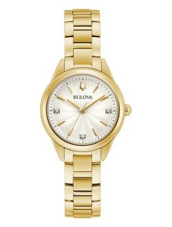 Women's Sutton Diamond-Accent Gold-Tone Stainless Steel Bracelet Watch 28mm