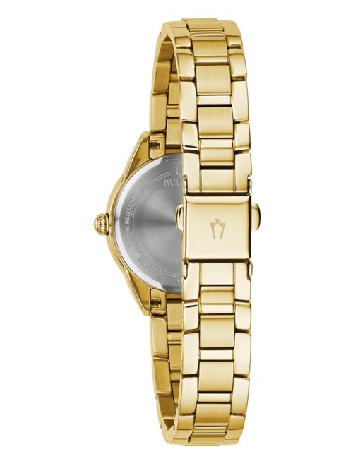 BULOVA Women's Sutton Diamond-Accent Gold-Tone Stainless Steel Bracelet Watch 28mm