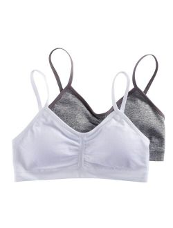 Girls 7-16 Maidenform 2-pk. Seamless Ruched Cropped Bras