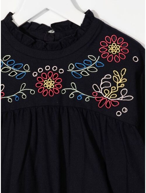 Chloe Kids Chloé Kids floral-embroidered cotton dress
