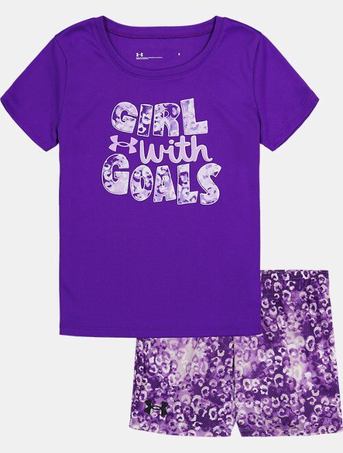 Under Armour Girls' Toddler UA Goals Short Sleeve & Shorts Set