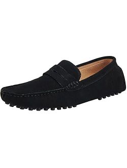 yldsgs Men's Penny Loafers Moccasin Suede Leather Slip On Casual Dress Driving Shoes