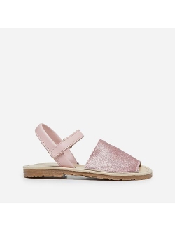 Girls' Childrenchic leather sandals in glitter