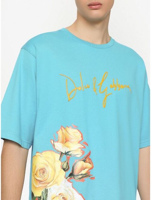 Dolce & Gabbana embroidered-logo floral T_shirt