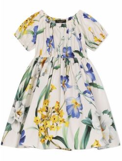 Kids floral-print cotton sundress
