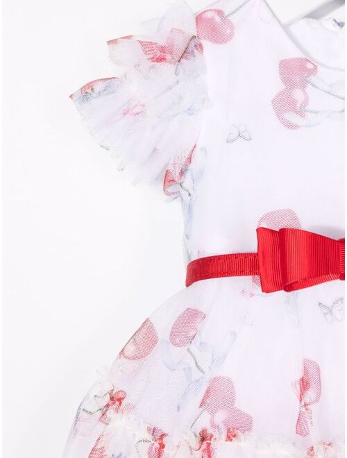 Monnalisa patterned ruffled mini dress