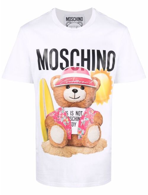 Buy Moschino teddy bear print cotton T-shirt online | Topofstyle