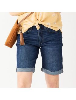 ® High-Waist 9" Bermuda Jean Shorts