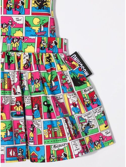 Moschino Kids comic print shift dress