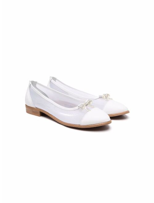 Monnalisa TEEN bow-detail ballerina shoes