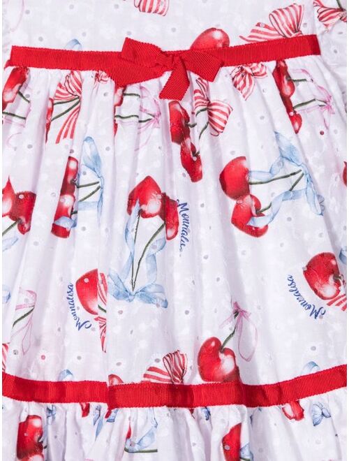 Monnalisa cherry-print ruffled dress