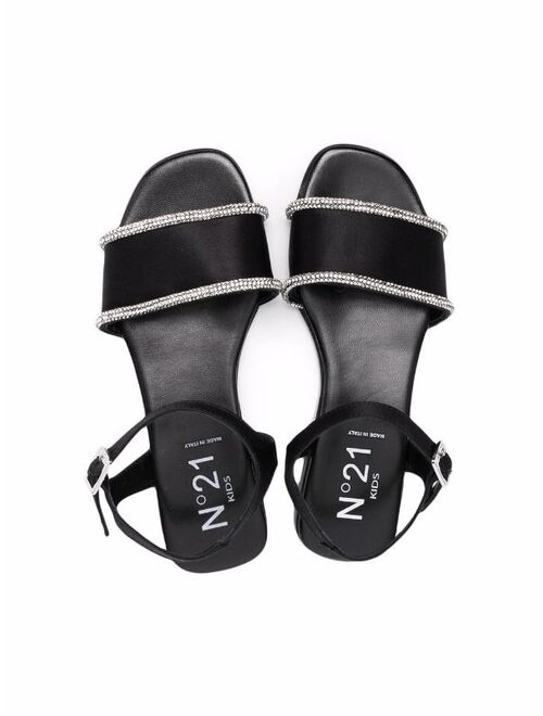 No21 Kids Nº21 Kids crystal embellished strap sandals