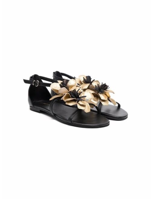 Florens TEEN metallic floral sandals