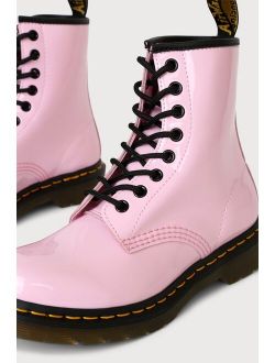 1460 W Pale Pink Patent Lamper Leather 8-Eye Boots