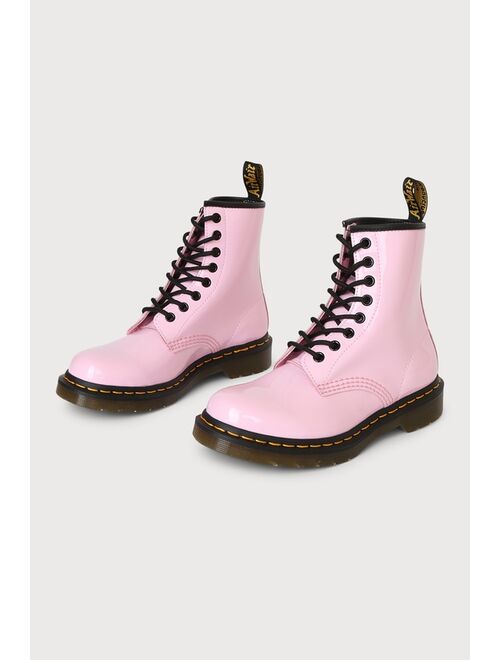 Dr. Martens 1460 W Pale Pink Patent Lamper Leather 8-Eye Boots