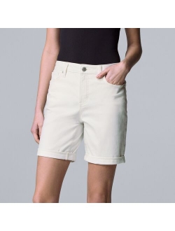 High-Waisted 7" Bermuda Denim Shorts