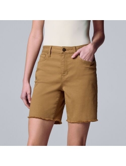 High-Waisted 7" Bermuda Denim Shorts