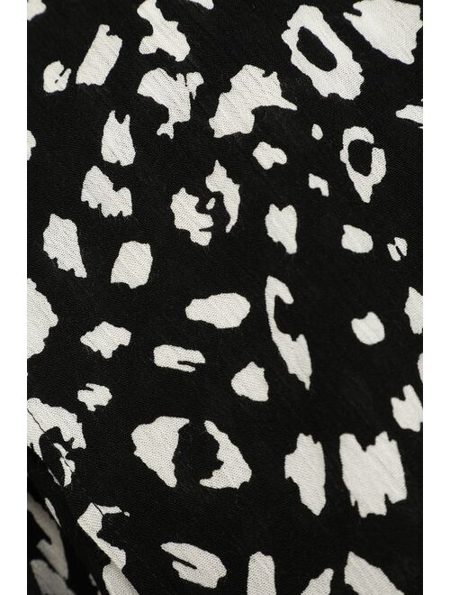 Lulus Yana Black and White Leopard Print Tie-Front Shorts