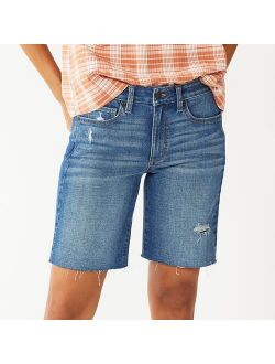 Petite Sonoma Goods For Life High-Rise Bermuda Jean Shorts