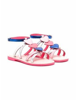 Billieblush heart-patch faux-leather sandals