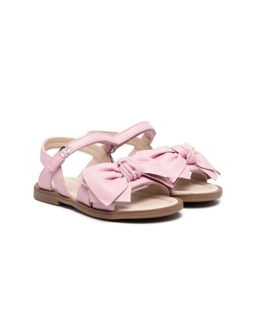 Florens leather bow touch-strap sandals