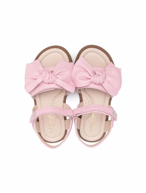 Florens leather bow touch-strap sandals
