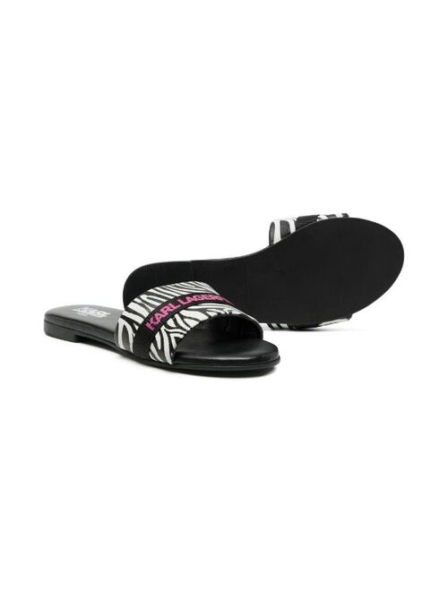 Karl Lagerfeld Kids zebra pattern logo sandals