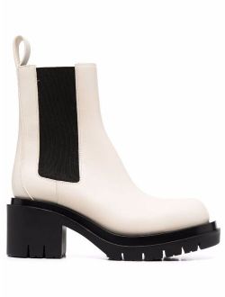 Lug leather ankle boots