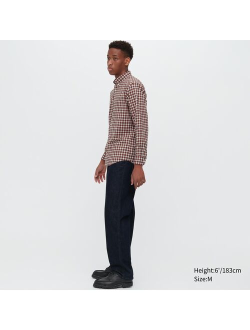 UNIQLO Extra Fine Cotton Broadcloth Checkered Long-Sleeve Shirt