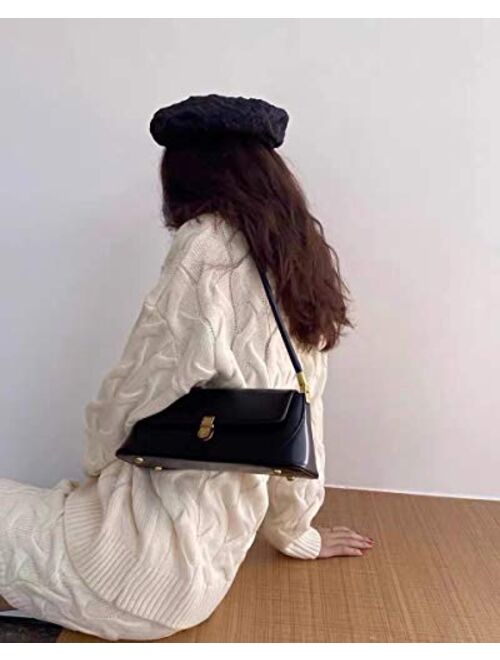 Asphodelchic Women Shoulder Bags Underarm Vintage Handbag Retro Classic Purse 90s y2k Purse Buckle Closure