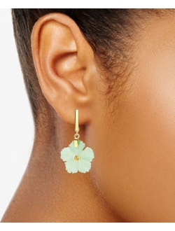 MACY'S Jade & Citrine (1/8 ct. t.w.) Flower Drop Earrings in 14k Gold-Plated Sterling Silver
