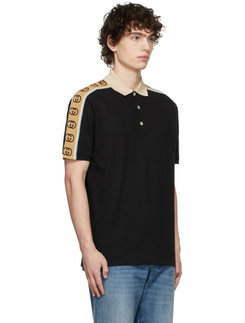 Gucci Black Interlocking G Polo
