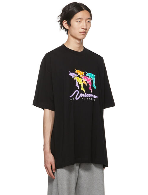 VETEMENTS Black Dolphin Unicorn T-Shirt