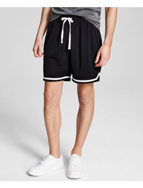 And Now This Men's Regular-Fit Contrast Trim Mesh Basketball Shorts