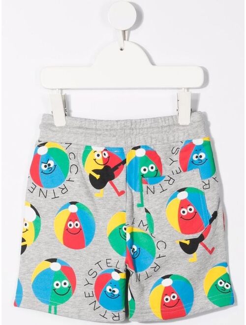 Stella McCartney Kids ball-print sustainable cotton shorts