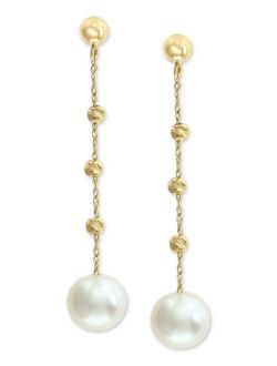 COLLECTION EFFY® Cultured Freshwater Pearl (8mm) Beaded Drop Earrings in 14k Gold