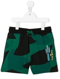 Kids cactus-print camouflage shorts
