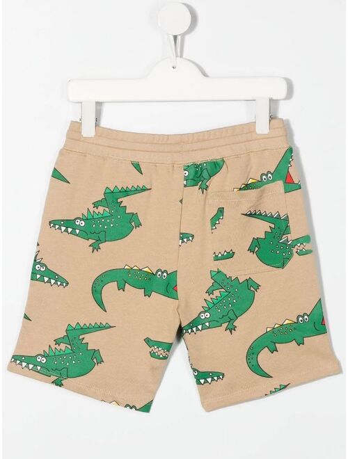 Stella McCartney Kids crocodile-print elasticated shorts