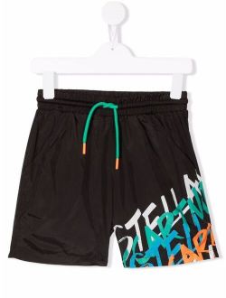 Kids logo-print drawstring-waist shorts