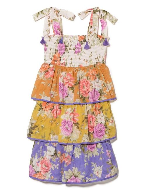 ZIMMERMANN Kids Pattie tiered floral-print dress