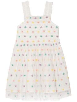 Kids star-embroidered party dress