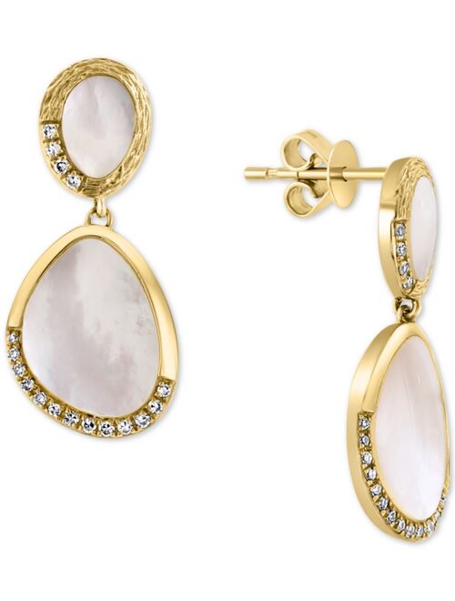EFFY COLLECTION EFFY® Mother-of-Pearl & Diamond (1/6 ct. t.w.) Drop Earrings in 14k Gold