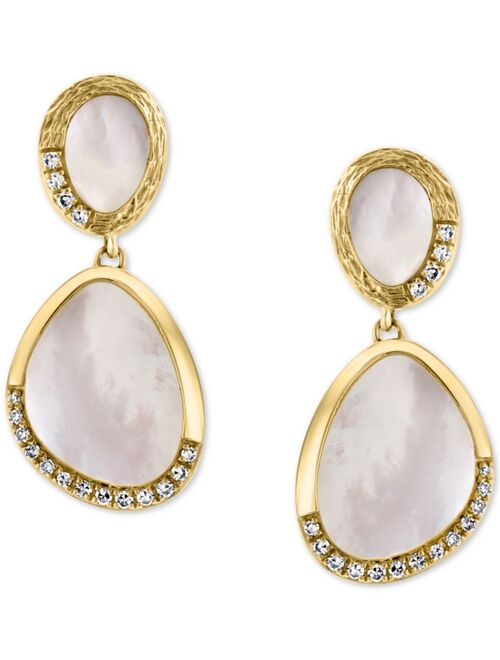 EFFY COLLECTION EFFY® Mother-of-Pearl & Diamond (1/6 ct. t.w.) Drop Earrings in 14k Gold